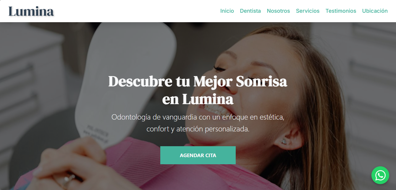 Landing Page Consultorio Dental Lumina